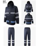 Reflective PPE Safety Wear Waterproof Double Layer Adult Split Raincoat Overalls