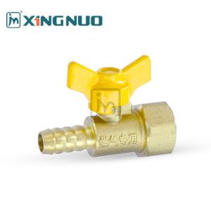 China butterfly handle lever external thread HEX for kitchen Industrial Forged Brass Gas Ball Valve nickel Plated Handle factory