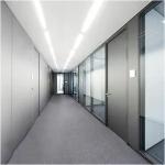 12mm Clear Tempered Glass Partition With Aluminum Profiles