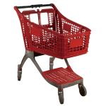 Red All Plastic Shopping Trolley Lightweight Supermarket Grocery Store Shopping