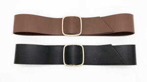 China PU Women'S Fashion Leather Belts 6.5cm Width With Adjustable Buckle factory