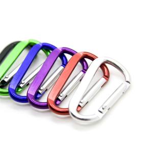China Locking Swivel Mountain Climbing Snap Hooks Custom Logo Aluminum Carabiner Keychain factory