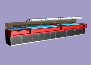 China Marble Sushi Salad Bar Counter 400L with LED Light , Commercial Buffet Equipment factory