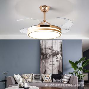 China Crystal Chandelier Ceiling Fan 52 Inch Bluetooth Mute Ceiling Fan Remote Control factory
