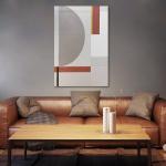 Hand Painted Colorful Textured Artwork Modern Geometric Oil Painting of Animal