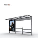 Safety Glass Flat Roofed Smart Bus Shelter Impact Resistant With CLP