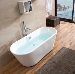 China Classic Luxury Freestanding Bathtubs / Stand Alone Soaker Tubs Glossy White factory
