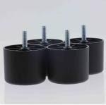 KR-P0394 HDPE Plastic 2 Inch Sofa Legs Round 2000PCS Quick Fitting 49g Weight