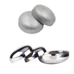 China Sanitary SS304/SS316 Welded Oval Head Cap Stainless Steel Spherical End Cap Pipe Fitting factory