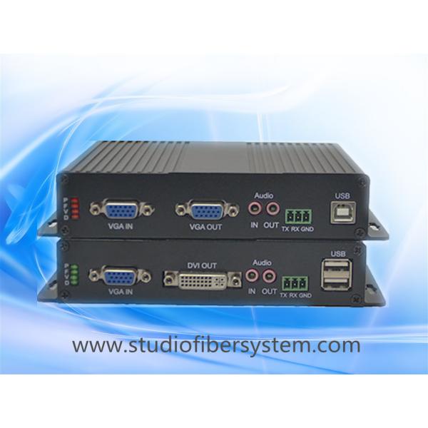 Uncompressed 1080P vga kvm to fiber extender with local vga loopout and external