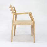 Office Building Furniture Hand-woven Cord Solid Wood Dining Chair with