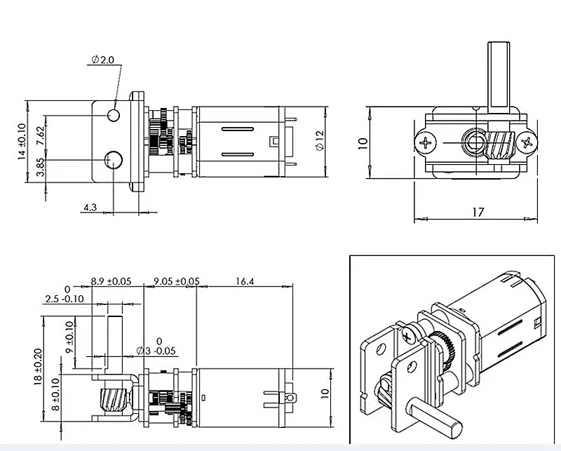 DC 6V 12V Micro DC Gear Motors 381rpm Reversible Electric Engine For Smart Car Robot