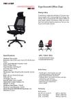 High Back Red Ergonomic Office Chair Class 4 Gas Lift Nylon Base PA6 GF30