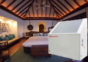 China Meeting 3P 12KW Galvanized Sheet Monobloc Air Source Heat Pump 220V Pool Spa Sauna Water Heaters factory