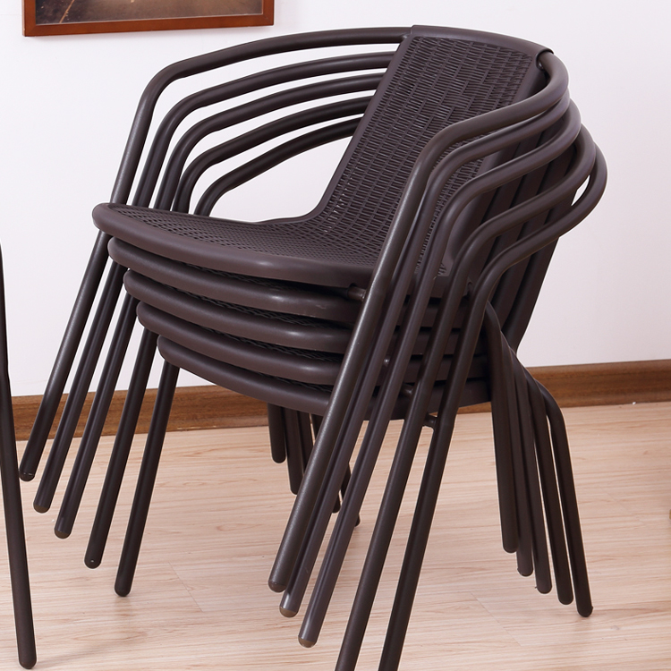 Hotel Garden Balcony Beach Stackable Armchair Woven PE Rattan Wicker Dining Chair