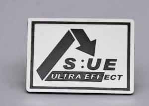 China Custom Silicone Black Logo Screen Printed Labels For Clothing factory
