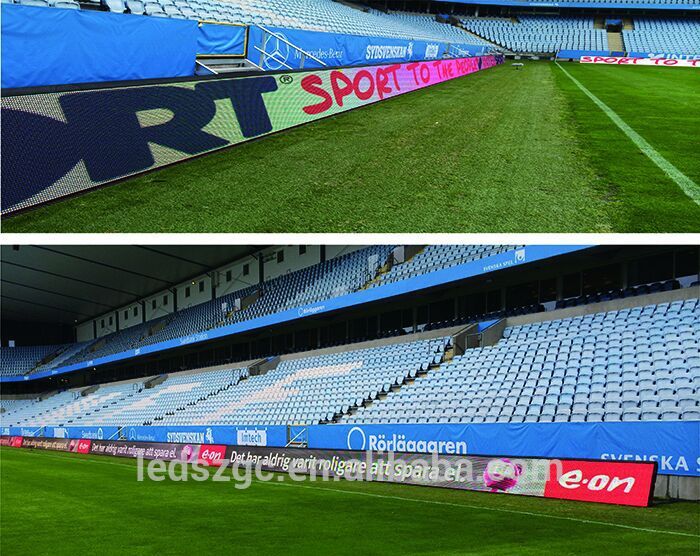 p10 outdoor full color football stadium perimeter led screen display
