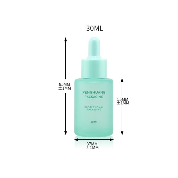 30ml Serum Dropper Bottles Frosted Colorful Skincare Packaging Glass Essential Oil