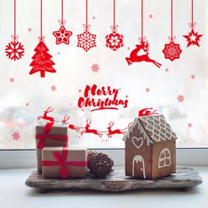 China PVC 3D Christmas Wall Stickers Living Room Decoration Self Adhesive Easy To Stick factory