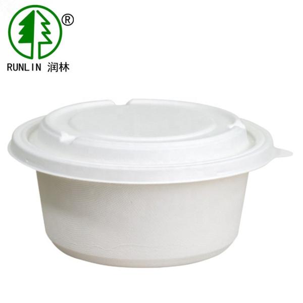 Disposable Bagasse Biodegradable Ice Cream Containers With Lid Recyclable Paper