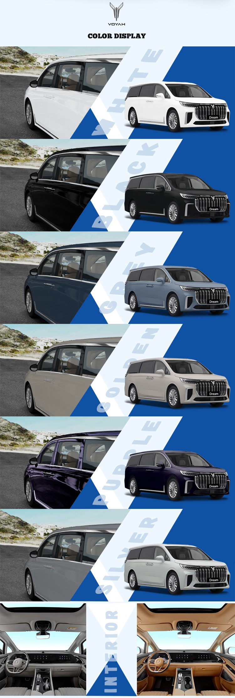 2024 VOYAH Left Hand 4 wheel Electric EV Cars Voyah Free Dreamer Energy Vehicle in Length width height mm 5315x1985x1820