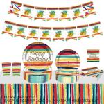 8 guests Birthday Party Tableware Decoration Set Rainbow Theme Tableware Paper