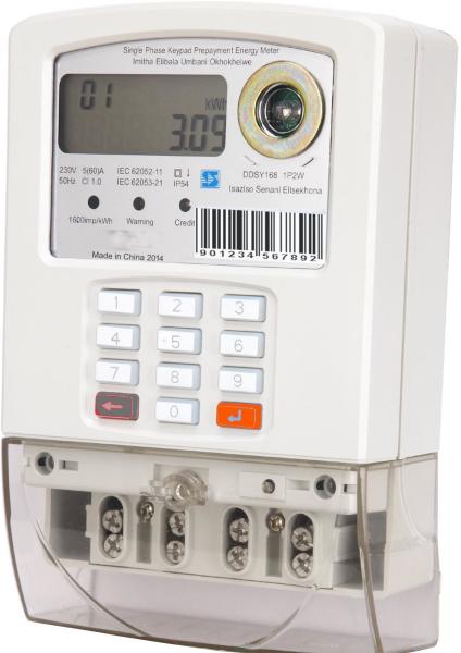 Single Phase 5(60)A STS Prepaid Meters BS Installation Keypad kWh Meter High
