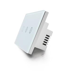 China Touch Panel 3 Gang 2 Way Smart Light Switch For LED Incandescent Bulbs factory