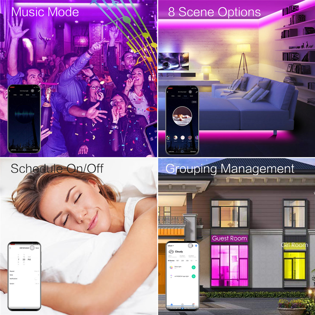 Wi-Fi Smart Strip Light 9.8ft RGB+CCT