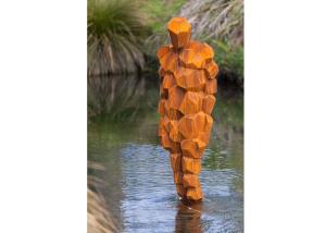 China 200cm Height Life Size Corten Steel Man Sculpture factory