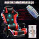 OEM ODM RGB Gaming Chair with 7 Points Massage Speakers and Customizable