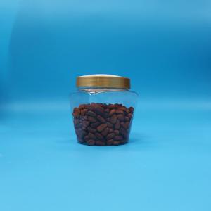 China Plastic PET Food Grade Wide Mouth Transparent Cookie Candy Jar With Screw Flat Lid factory