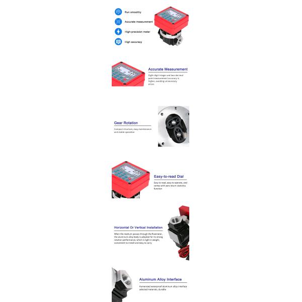 Simple structure small size light weight Easy installation -40°C~+50°C Temperature ExdIIBT4 Oval gear flowmeter