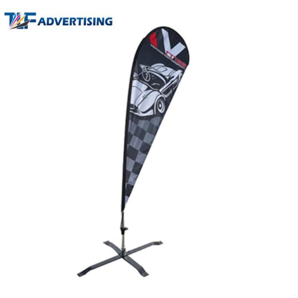 Feather Advertising Sail Signs , Teardrop Advertising Banners Robust Pole