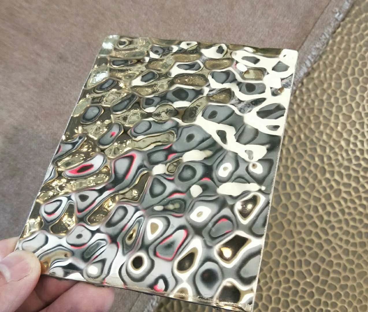 Decoration Water Wave Stainless Steel Panel Sheet Mirror Polished SUS304 SUS316L