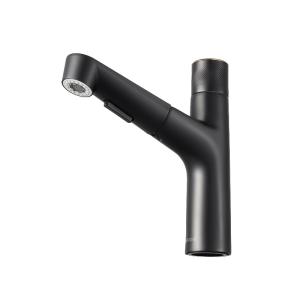 China Matte Black Bathroom Brass Basin Faucets 207mm Height Polished Surface factory