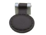 Single Hole Leather Drawer Pulls Small Round Leather Knobs Metal Furniture