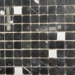 Square Black And White Marble Stone Mosaic Tile 8mm Wall Decoration