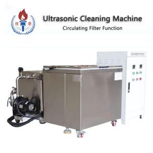 China Large Industrial Ultrasonic Cleaner Machine For Engine Parts Circulating Belt Filter 96L factory