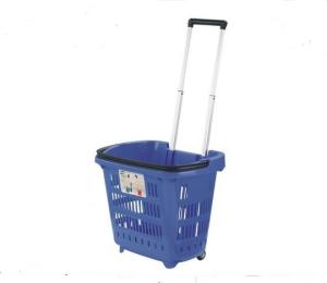 China Multi fuctional PP Shopping Basket With Wheels And Handle For Supmermarket factory