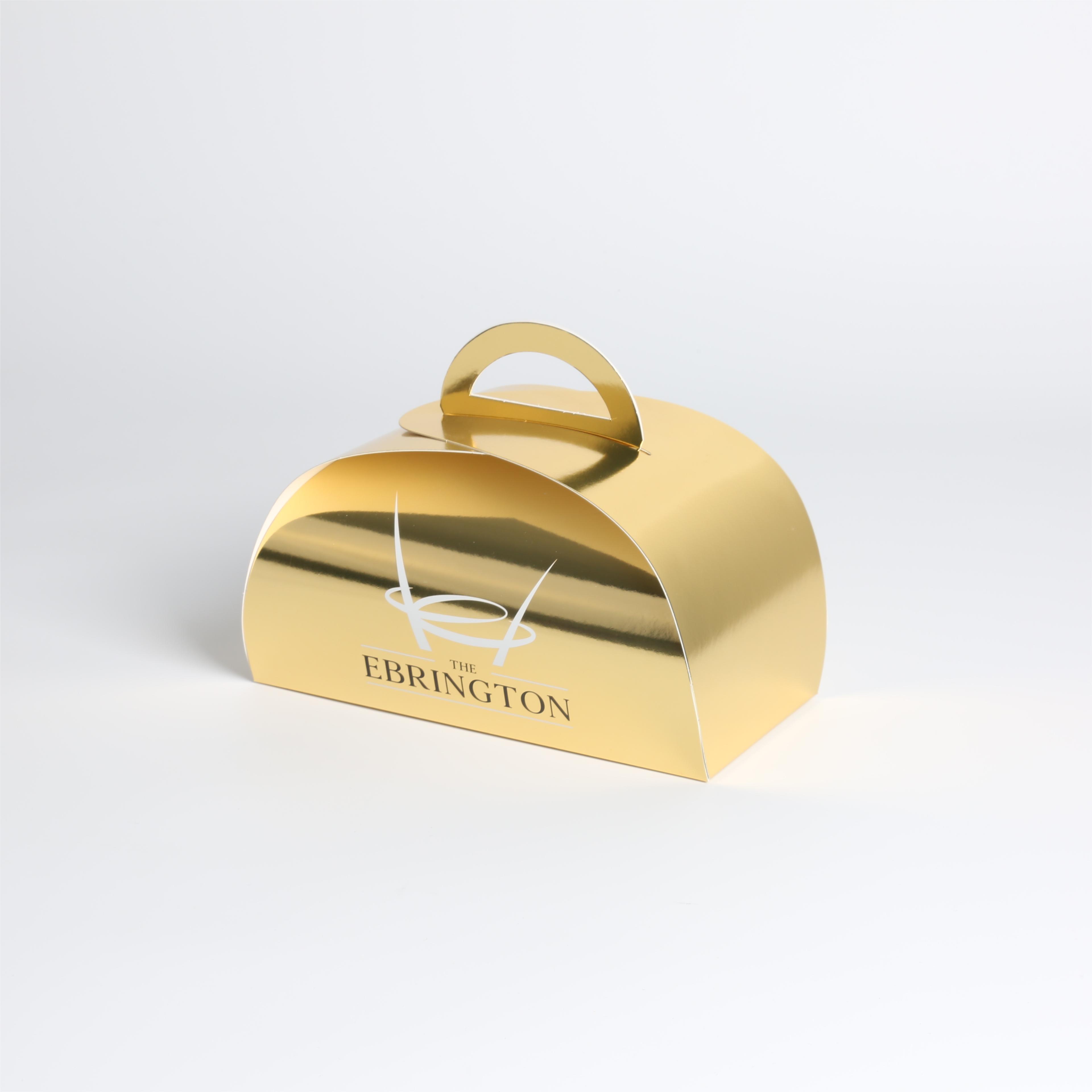 OEM Paper Cake Packaging Box , Sustainable Bakery Packaging Tulip Box With Handle