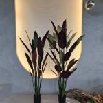 Weather Resistant Realistic Faux Fan Palm Tree For Lush Decor 110cm