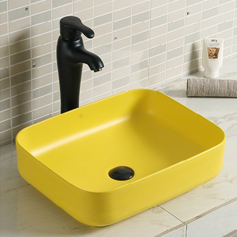15 Inch Vessel Ceramic Bathroom Sink Bowl Stain Resistant Hand Wash White
