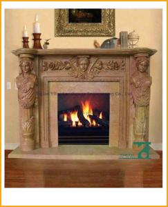 China European Style Yellow Fireplace Mantel factory