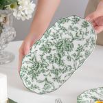 11 Inch Oval Charger Plate Porcelain Restaurant Ceramic Fish Plates For End