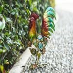 Metal Garden Cock Roosters Ornaments Crafts Decor For Courtyard Outdoor Statue