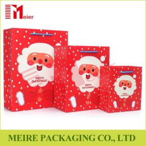 China Christmas Santa Claus Pattern Handbag Xmas Decor Wedding Candy Gift Paper Bags factory