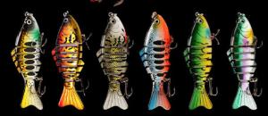 China 6 Colors 10 CM/16g 3D Eyes Plastic Bait Submerged Minnow Seven Multi Jointed Fishing Lure factory