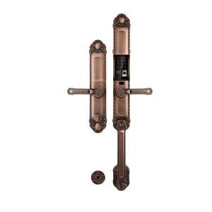 China Red Bronze Automatic Fingerprint Door Lock Zinc Alloy App Door Lock factory