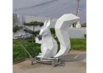 Contemporary Garden Decoration Colorful Stainless Steel Squirrel Sculpture